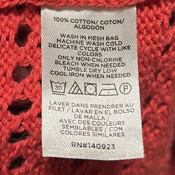 LOFT Pink Open-Knit Crew Neck Sweater with Short sleeves - Picture 5 of 5